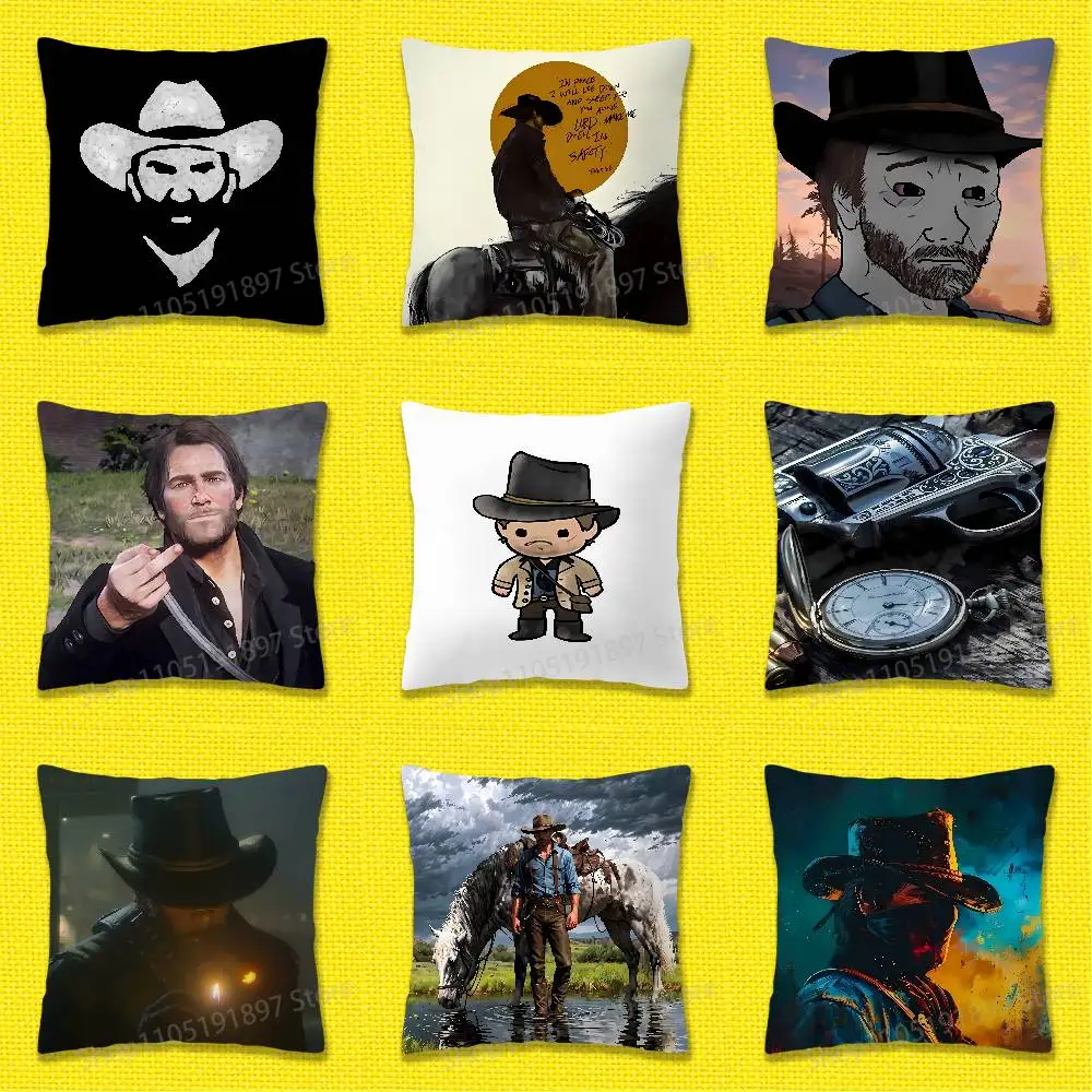 

R-Red D-Dead Redemption Morgan RDR2 Throw Pillow Case For 45x45cm 40x40cm 55x55cm 50x50cm 30x30cm Square Car Pillowcase Shell
