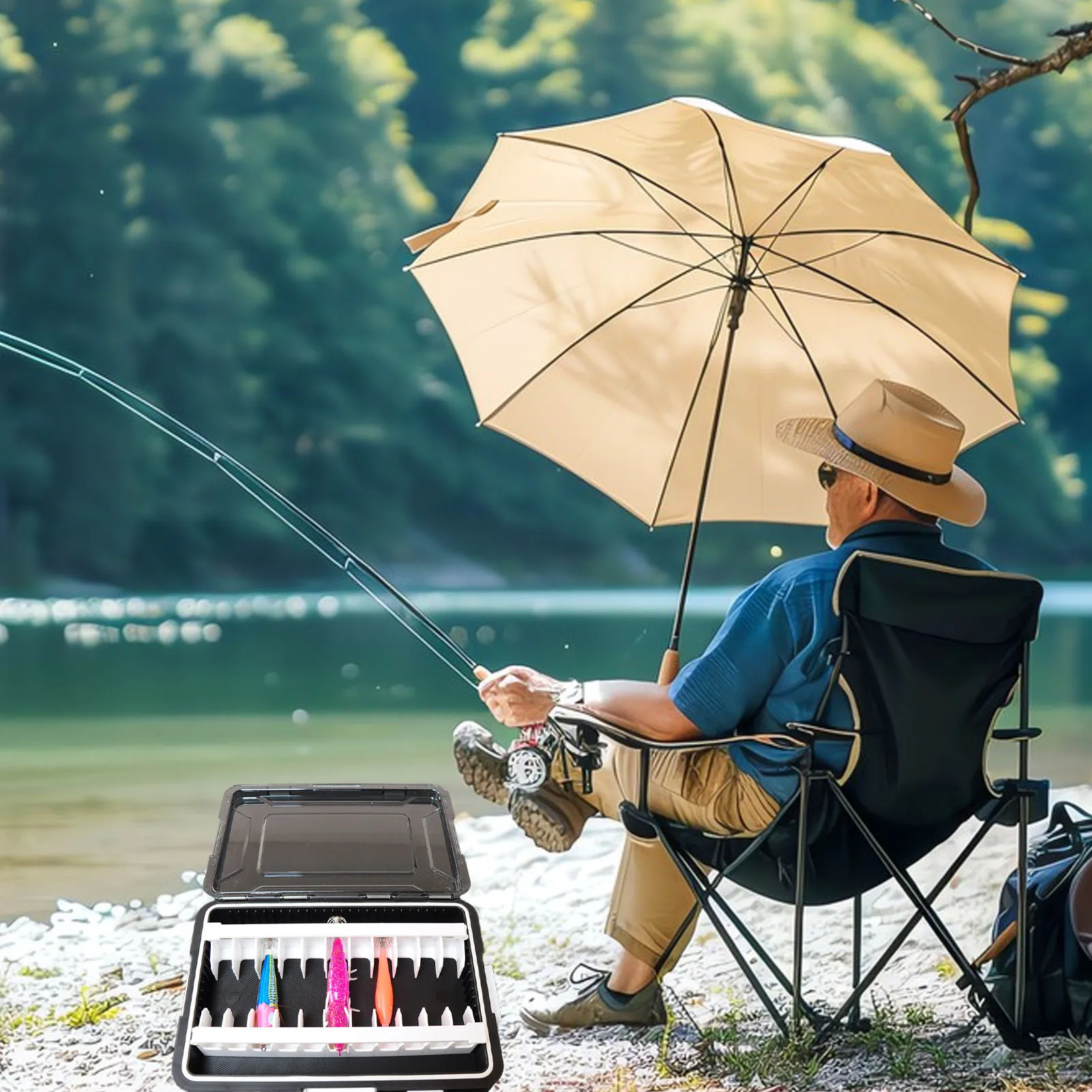 Caja de almacenamiento con anzuelo de calamar, contenedor de plástico ABS, tapa transparente, organizador de señuelos y cebo de calamar, caja de aparejos para pesca en el mar