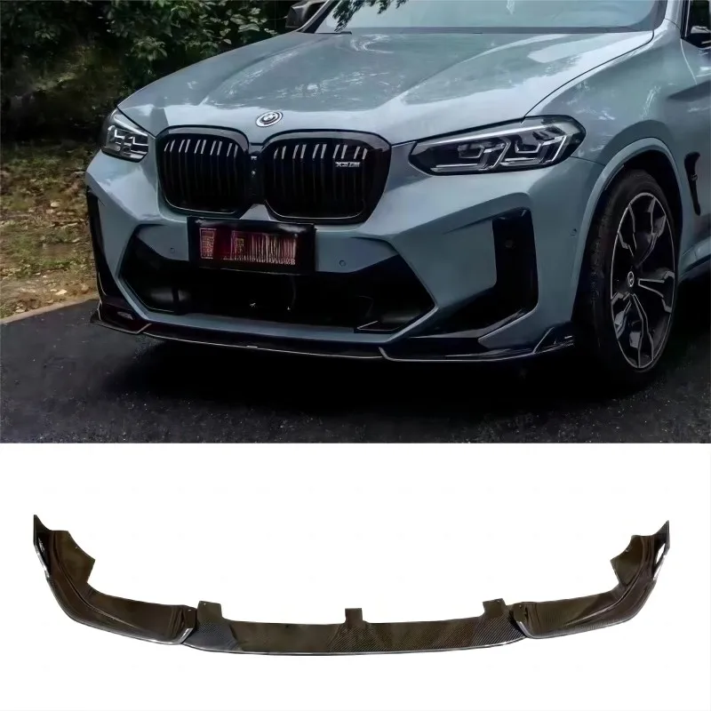 

Real Carbon Fiber Front Bumper Lip Splitters For BMW X3M X4M F97 F98 LCI 2022+ Car Front Lip Chin Spoiler Guard FRP