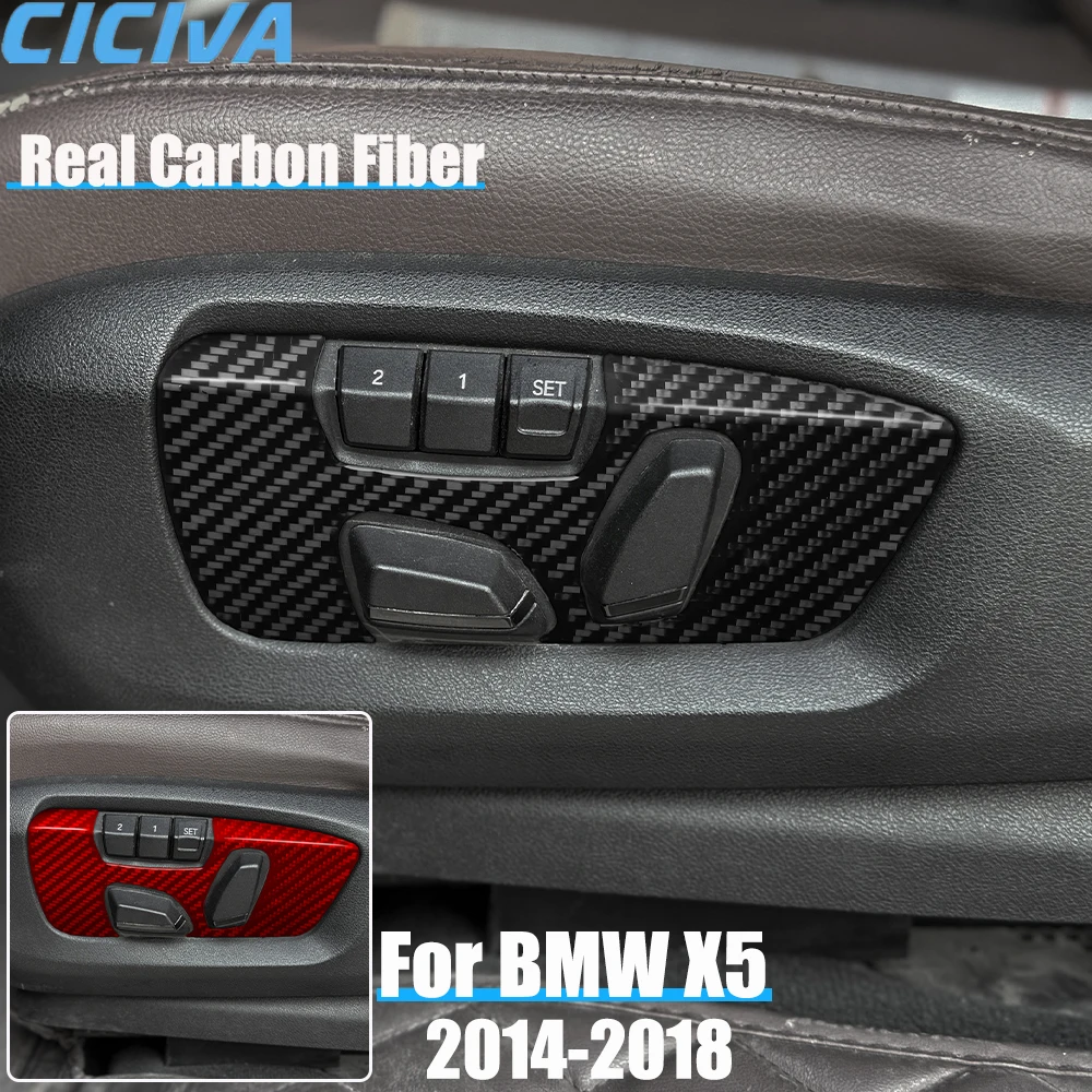 

Автомобильные аксессуары из настоящего углеродного волокна, панель регулировки сиденья, накладка, мягкая наклейка для BMW X5 F15 2014 2015 2016 2017 2018