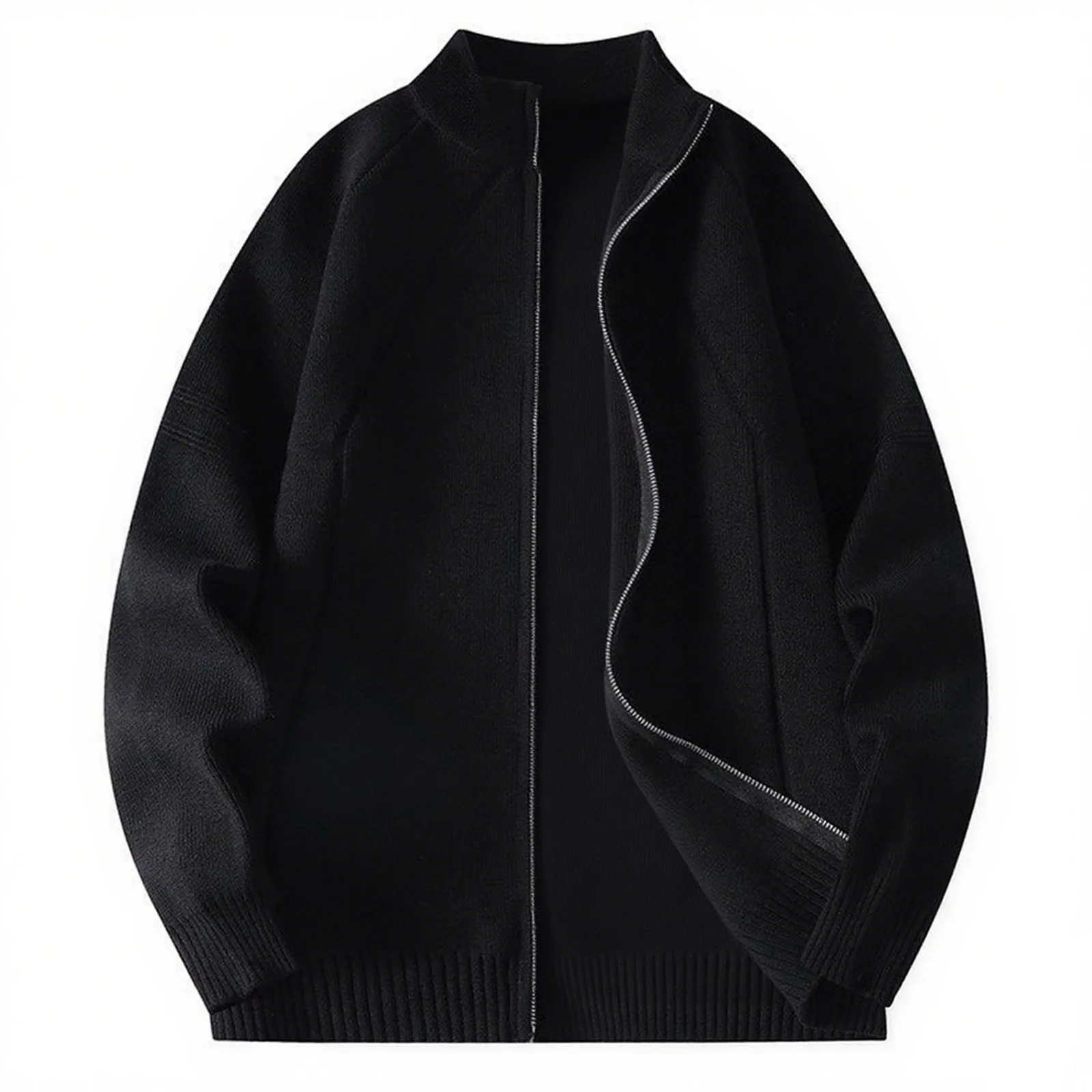 

Мужская однотонная куртка-высокий вес, пара, свободная модная куртка на молнии с высоким воротником, теплая весенняя верхняя одежда, верхняя куртка для мужчин