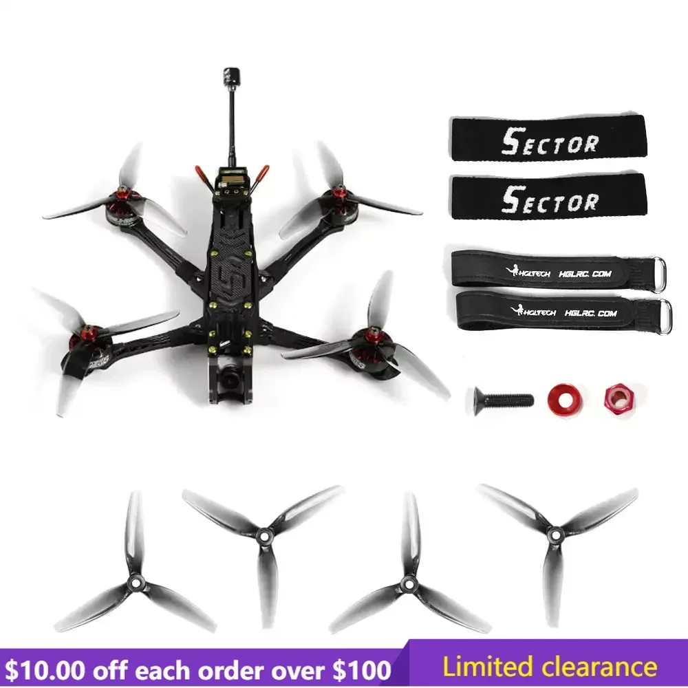 

Limited Clearance HGLRC Sector X5 FPV Freestyle Drone Caddx Polar Vista HD Version Zeus F722 Mini 45A AEOLUS 2306.5 KV1900 6S