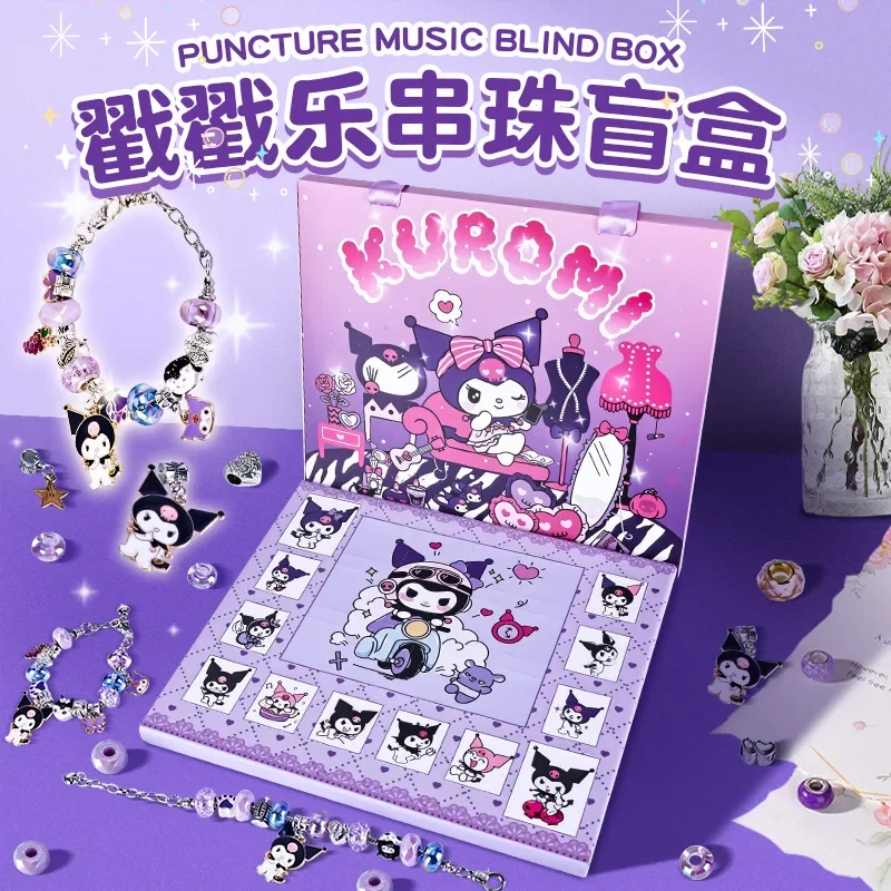 

New Sanrio Christmas Surprise Gift Box Kawaii My Melody Kuromi Anime Cartoon DIY Decorative Bracelet Children's Toy Gift