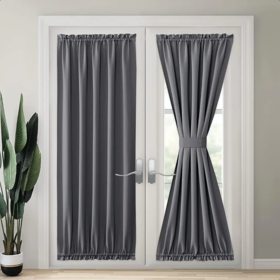 TYRON 2 عبوة من قضيب ستارة وشاح لولبي قابل للتعديل 1830 بوصة 3 8 بوصة. قضبان ستارة باب فرنسية بقطر أسود