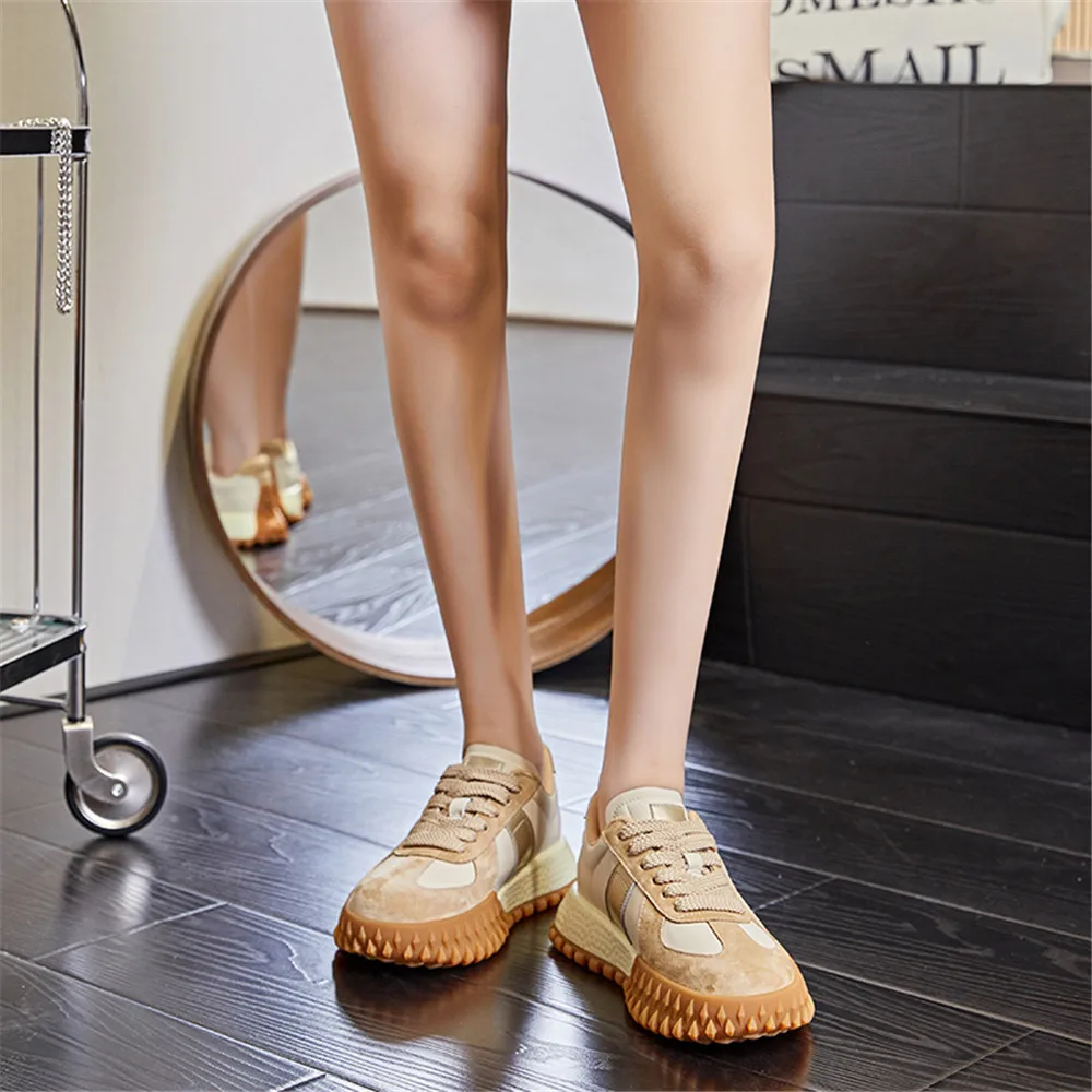 FEDONAS Suede Leather Women Sneakers Lace Up Spring Summer Autumn Fashion Sport Casual Shoes Woman Flats Platforms Sneakers