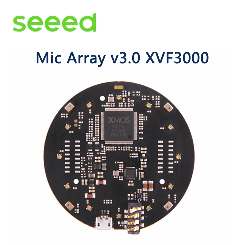 Микрофонная матрица серии Seeed ReSpeaker V3.0/USB Микрофонная матрица XVF3000 XMOS XVF3800 ESP32S3 с искусственным интеллектом (опционально), 4-микрофонная матрица для четкого голоса