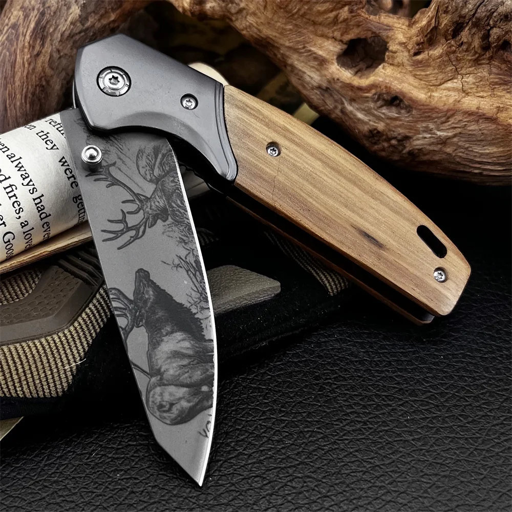 جديد عالي الجودة الغابة التكتيكية الإنقاذ سكين للفرد كل يوم حمل Gear5Cr13MoV شفرة خشب الزيتون مقبض أداة التنزه في الهواء الطلق #1