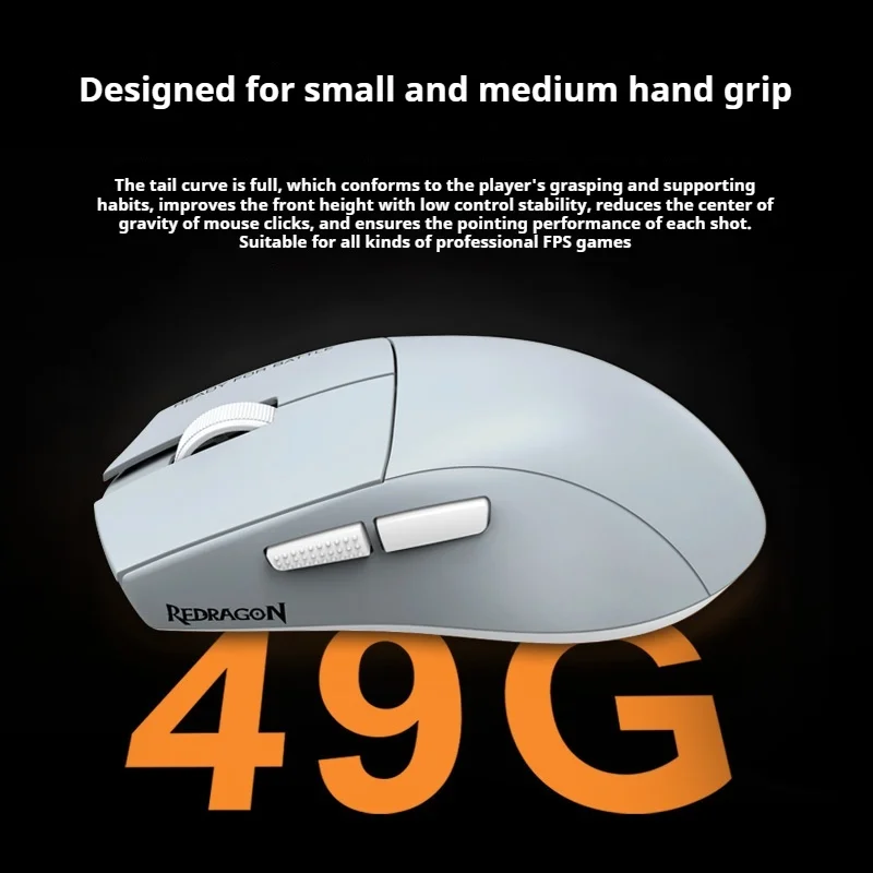 Redragon G49ultra Wireless Mouse Three Mode Bluetooth 2.4g Gaming Mouse 49g Lightweight PAW3950 Professional E-Sports Mouse