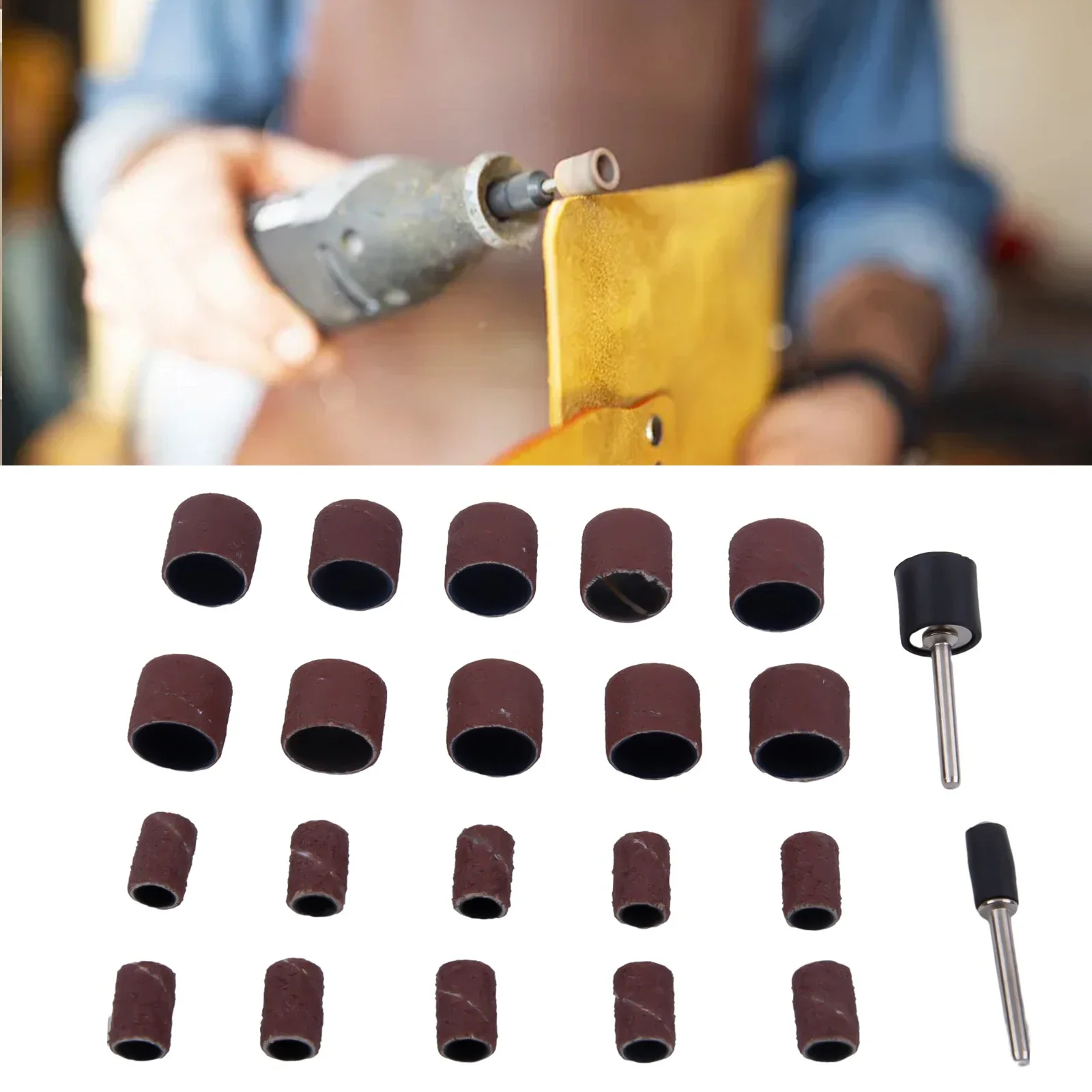 Удлинительный стержень, набор шлифовальных барабанов, мастерское оборудование, 2 размера, 22 шт. в наборе, аксессуары, вращающийся инструмент, наждачная бумага, полезный электроинструмент