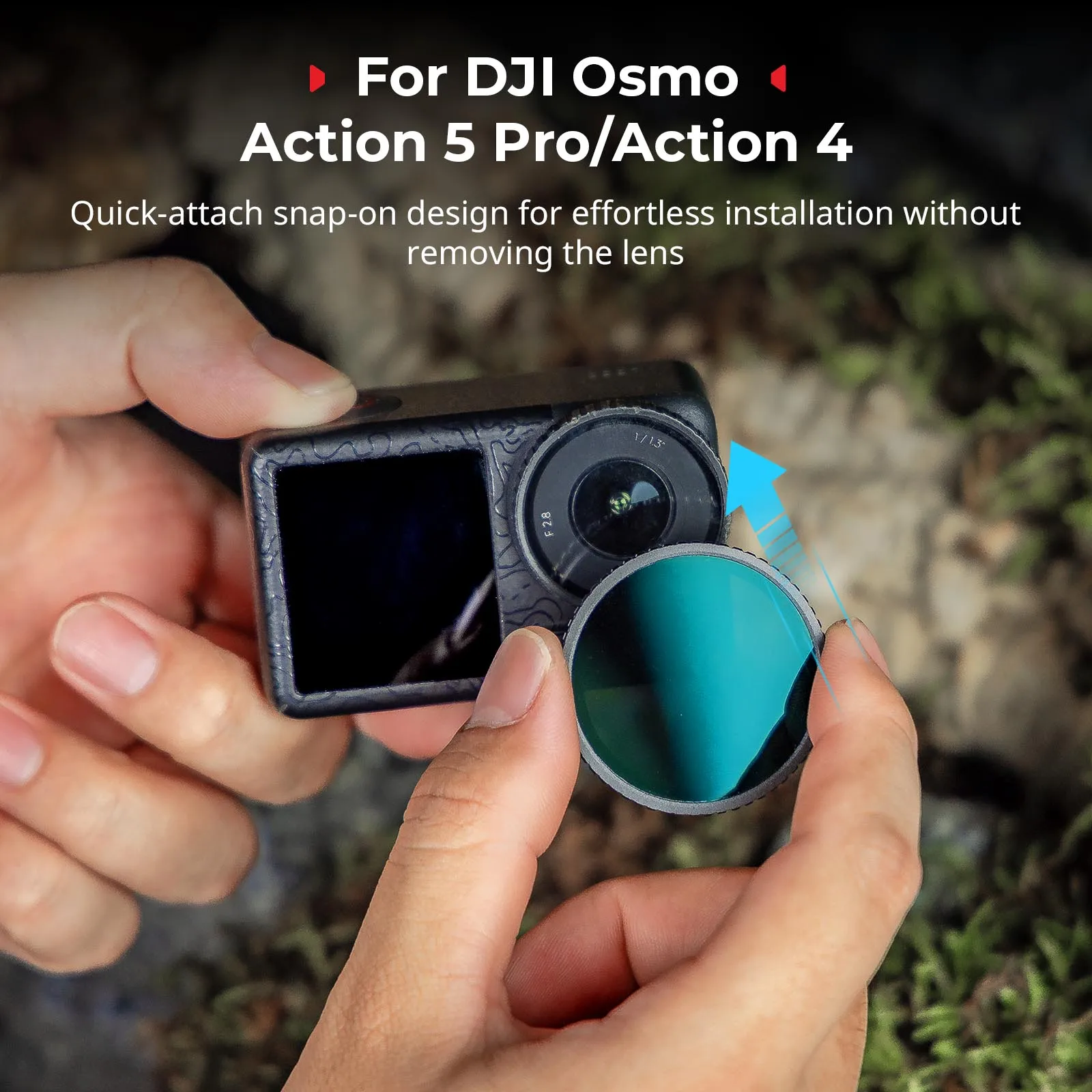 مجموعة مرشح SmallRig ND لـ DJI Osmo Action 5 Pro / 4 مع فلتر FS ND8/16/32، فلتر CPL، غطاء عدسة سيليكون سهل الارتداء -5411