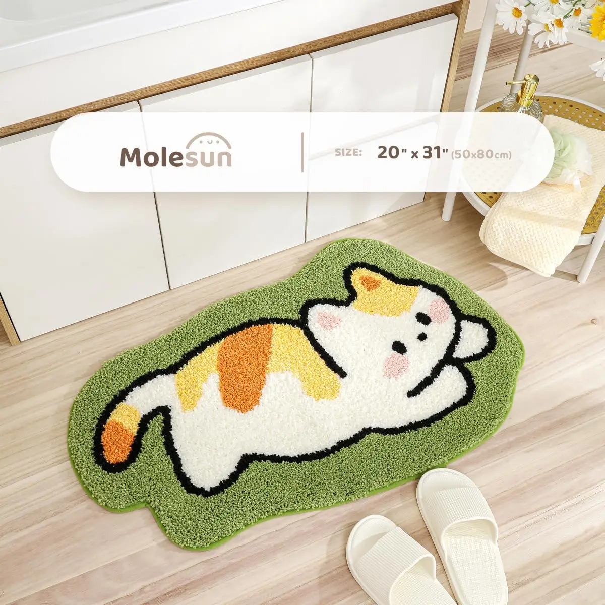VIKAMA – tapis de porte d'entrée de maison en forme d'animal de dessin animé mignon, tapis absorbant de salle de bain, chambre à coucher, salon, doux et confortable