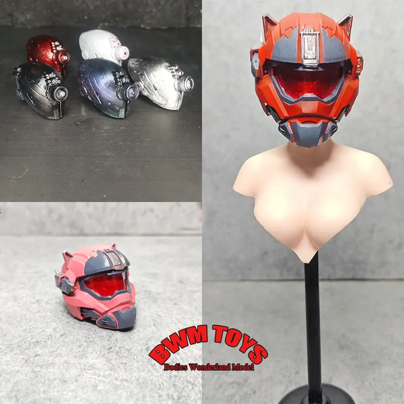 

1/6 Scale Female Soldier Mechanical Sci-fi Punk Style Head Sculpt Helmet Accessories For 12inch Action Figure Doll