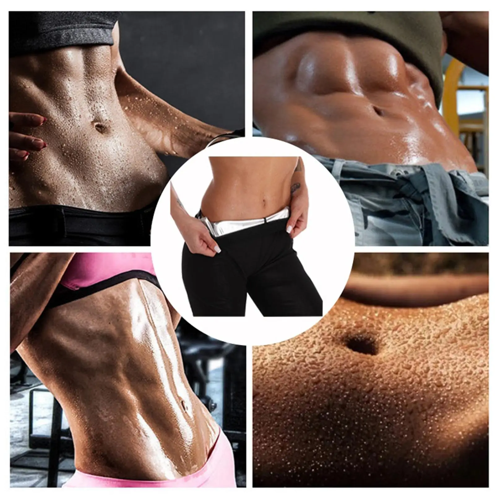 Women Sauna Sweat Pants Training Leggings Compression sports fitness Exercise Yoga Pants Workout Capris