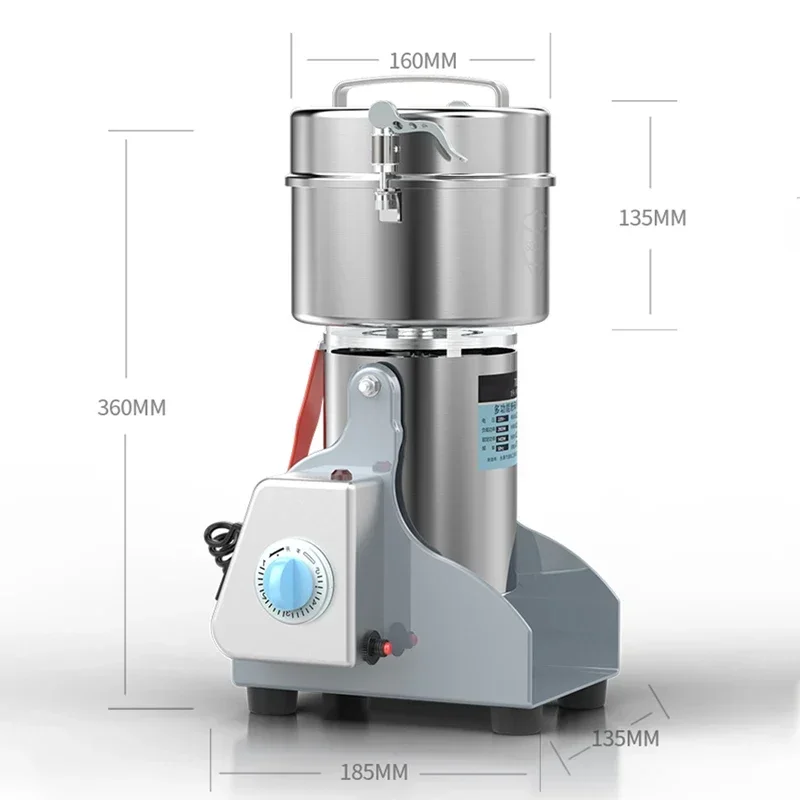 Small Grinder 304 Stainless Steel Household Whole Grains Powder Machine Dry Grinding Medicinal Materials for Yb-800B 2800W