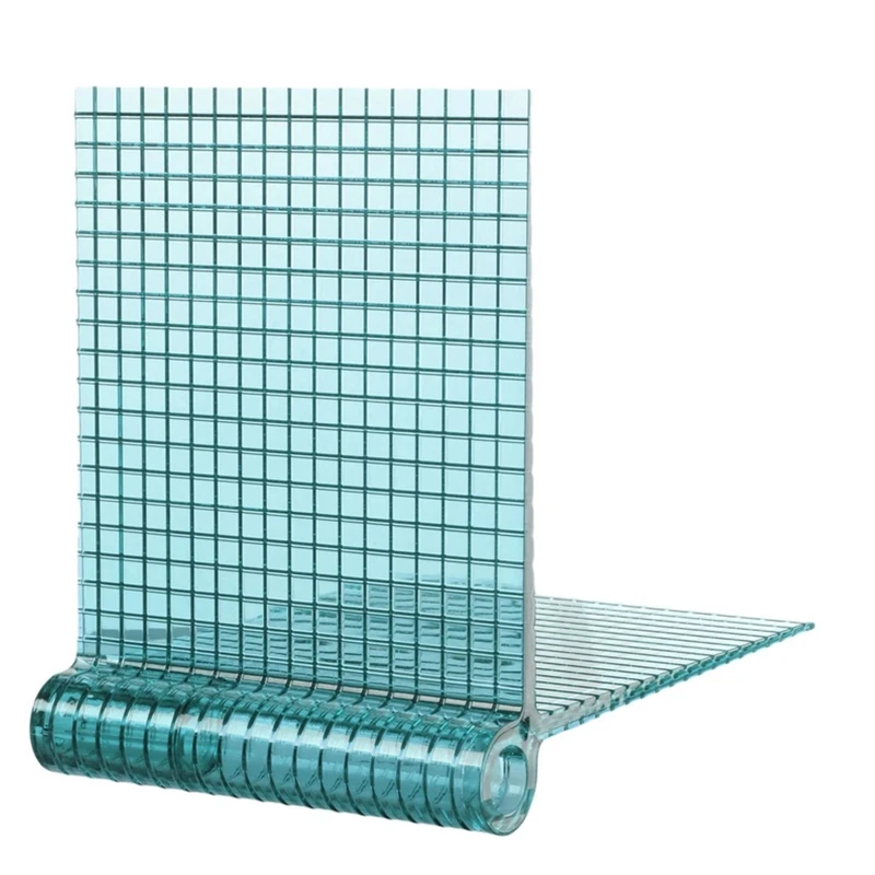 Creative Art Deco styling, wall-mounted bookshelves, acrylic baffle shelves