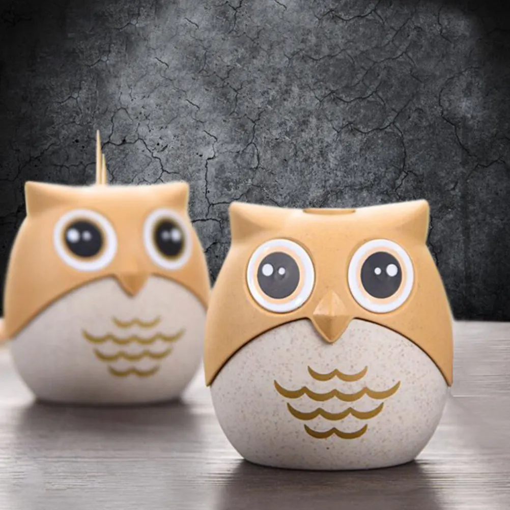 

Держатель для зубочисток в форме совы, 2 шт., креативный мультяшный дизайн, тонкая работа, простота использования, для дома, кофейни, декора, для зубочисток
