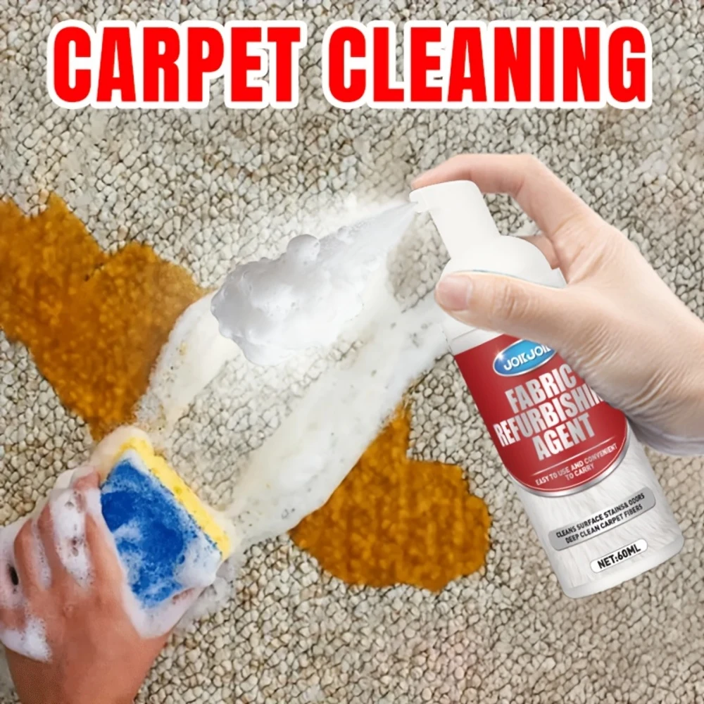 1 X 60ml Professional Fabric & Upholstery Cleaner Spray | Deep Cleaning Solution for Carpets, Sofas & Car Interiors, Removes Sta