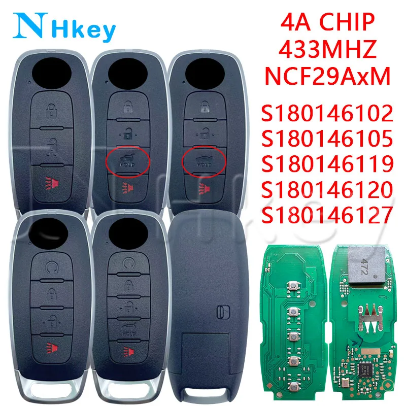 

Ключ NH 4A чип NCF29AxM 433 МГц автомобильный дистанционный ключ S180146102/105/119/120/127 для Nissan Rogue Pathfinder Ariya Sentra Kicks Qashqa