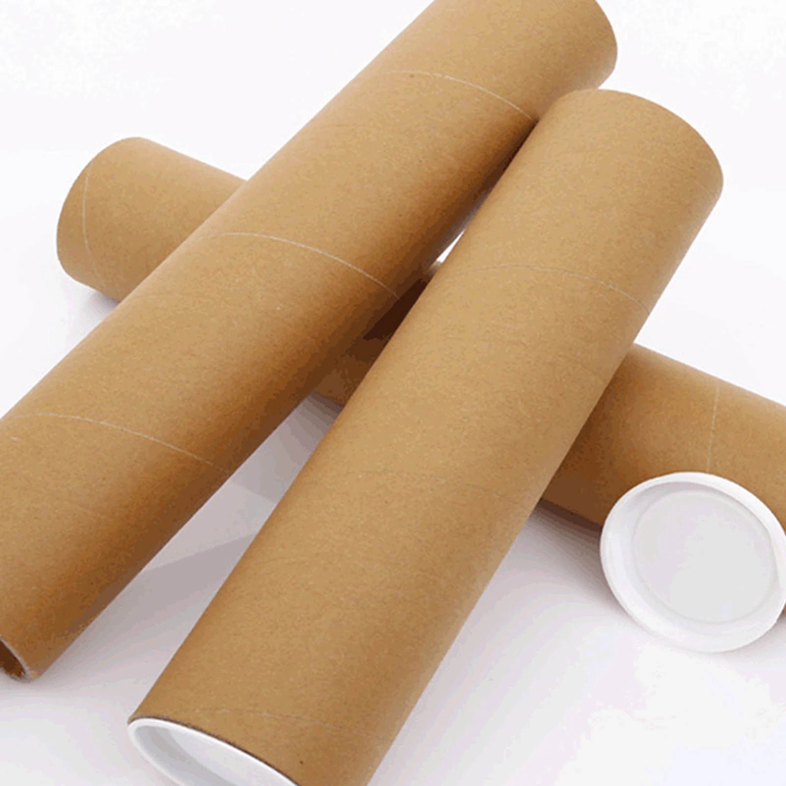 Long Cardboard Poster Tubes for Mailing with Caps Storage Postal Tube Packaging for Documents Art Poster Blueprints Shipping