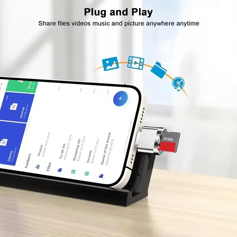 MINI SD TF Card Silver Apple Card Reader Suitable For iPhone iPad Connection External Expansion Memory Card Black OTG Storage Ca