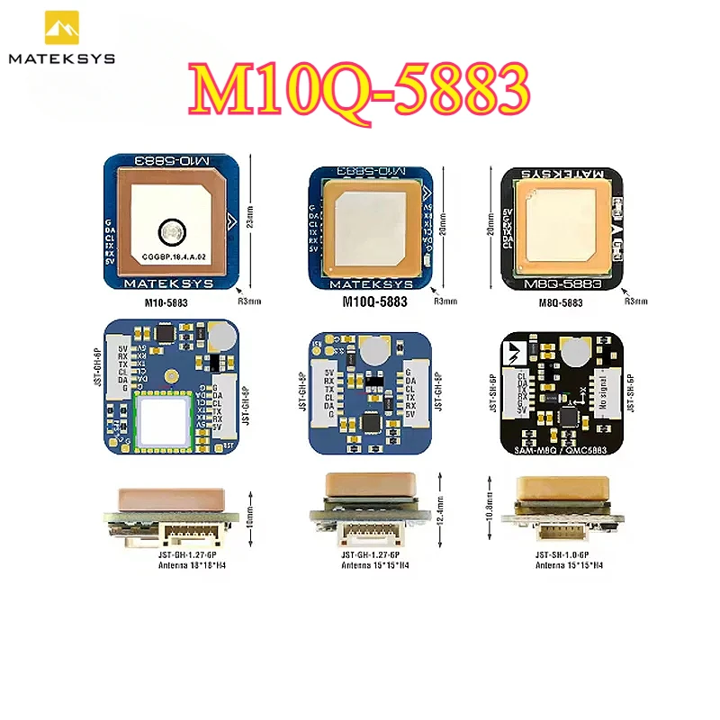 Matek Systems GNSS M10Q-5883 M10 GPS with Compass QMC5883L Module Digital AirSpeed 4~9V For FPV Racing Drone