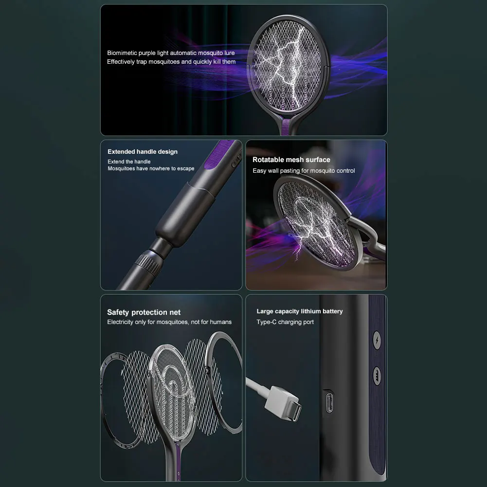 الدورية رئيس علة صاعق مضرب قابلة للشحن الكهربائية يطير منشة يطير القاتل ومصباح فخ البعوض للداخلية في الهواء الطلق