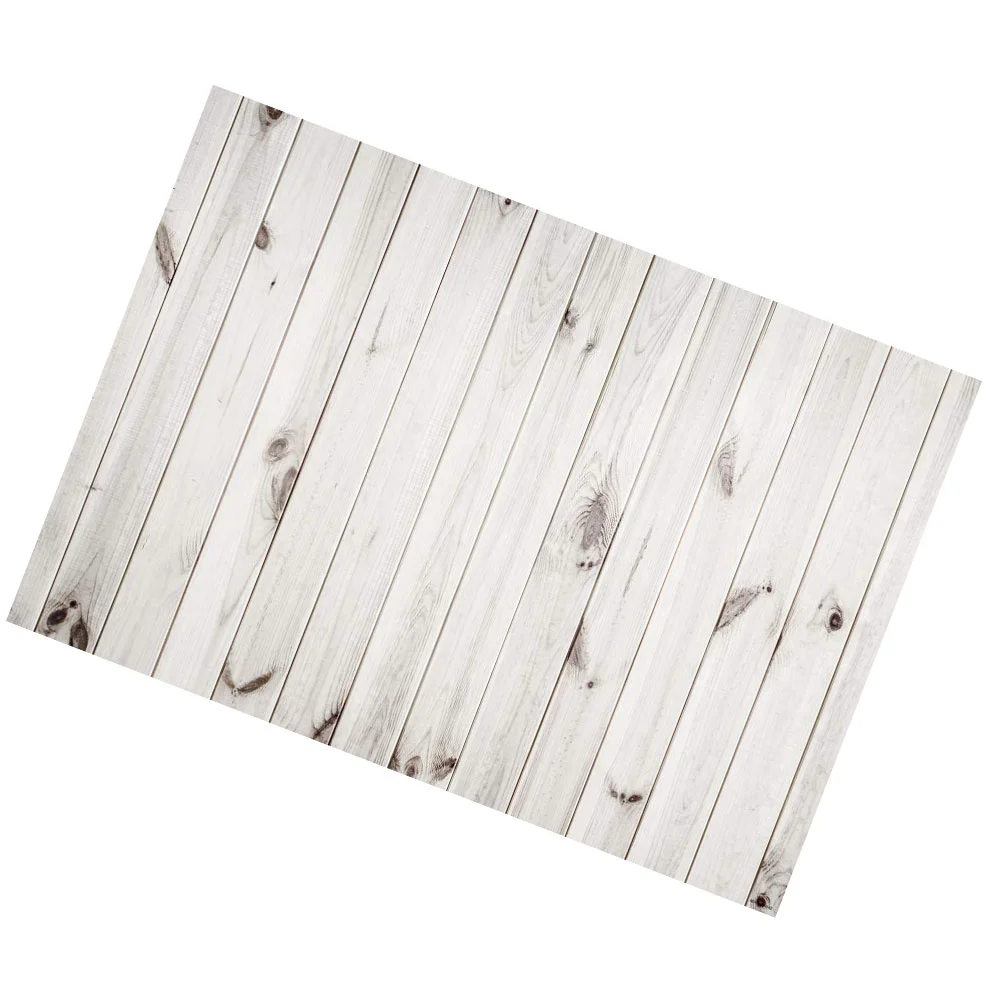 Photography Backdrop Wood Grain Decorative Backdrop Photographic Cloth for Work Room (White, 150x210cm)