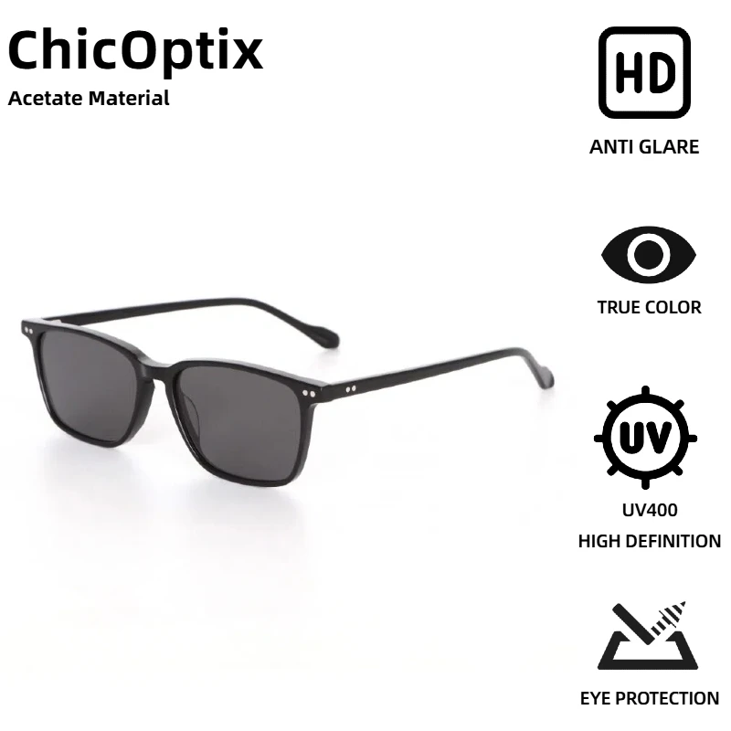 

ChicOptix Fashion Retro Classic Literary Rectangular Women's Sunglasses Retro Fashion Men's Acetate Sunglasses UV400 Anti-Glare