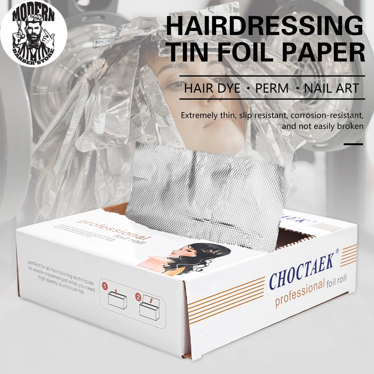 

1 Box Hairdressing Perm Foil Hair Coloring Aluminum Foil Hair Dye Tin Foil Tin Aluminum Foil Sheets For Salon Barber Shop Tools