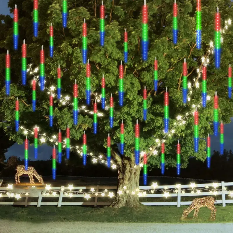 

30/50cm Garland Light Wedding Garden Decor LED Meteor Shower Fairy String Holiday Light Christmas Decoration 8 Tubes EU/US Plug