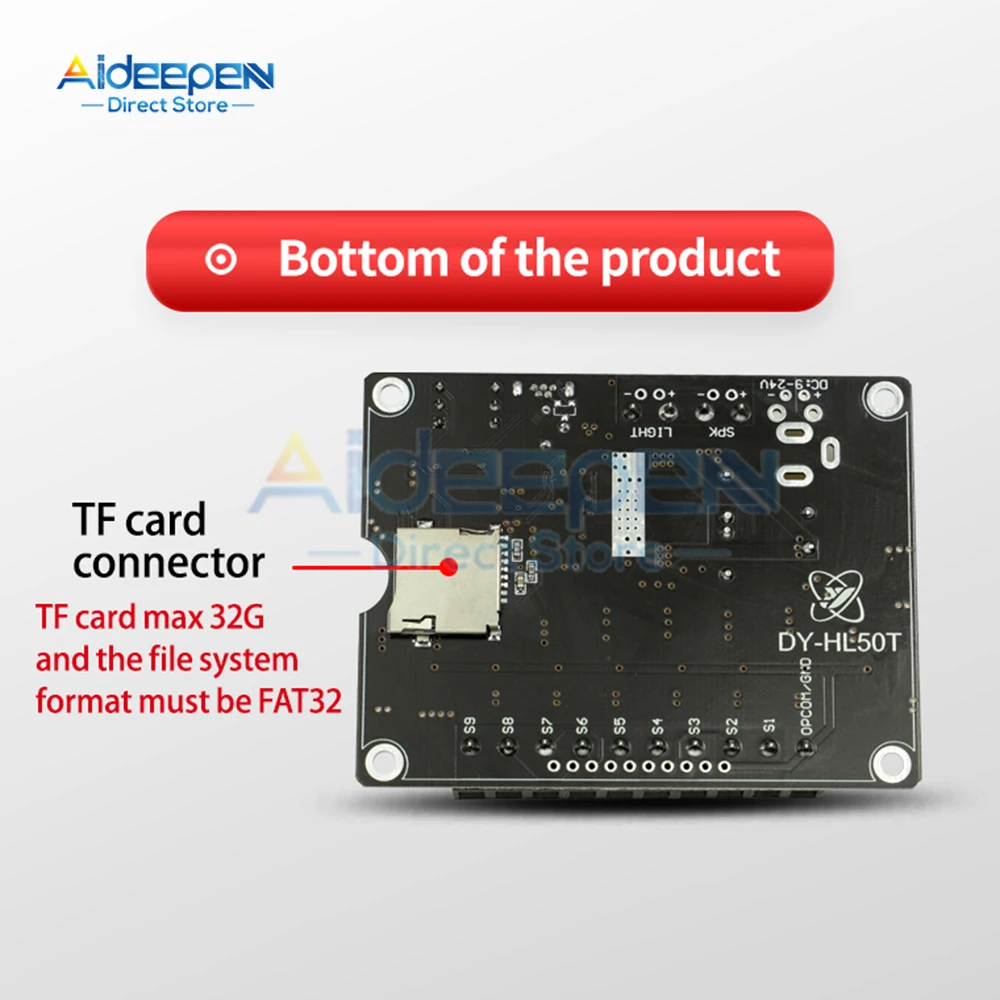 Imagem -06 - Power Voice Broadcast Prompt Module Dc924v 60w Alto e Baixo Nível Gatilho One-to-one Mp3 Playback Suporte tf Card u Disk Mp3
