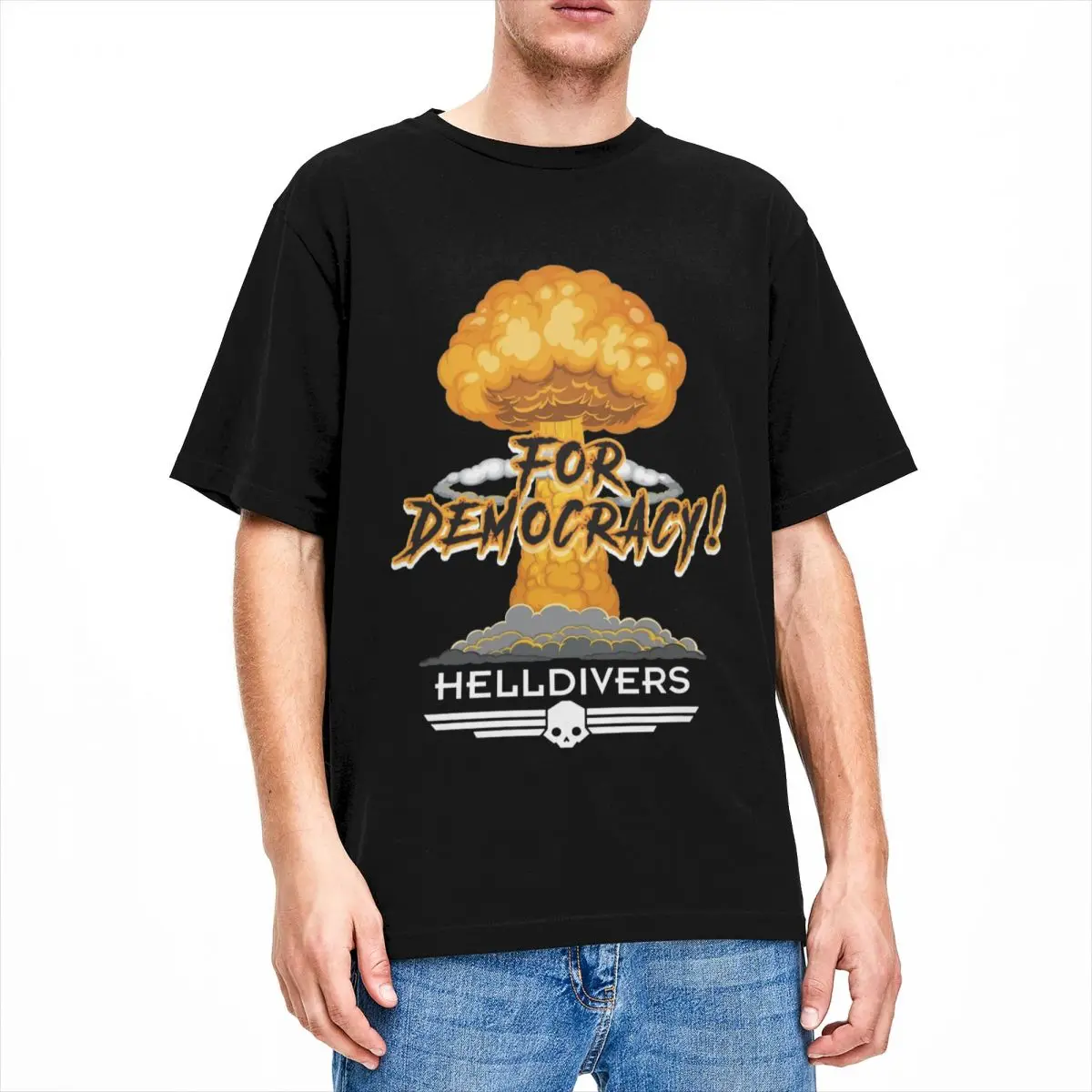 Leisure Helldivers For Democ T-Shirts for Men Women Round Neck Pure Cotton Helldivers 2 Game Short Sleeve Tees 6XL Tops