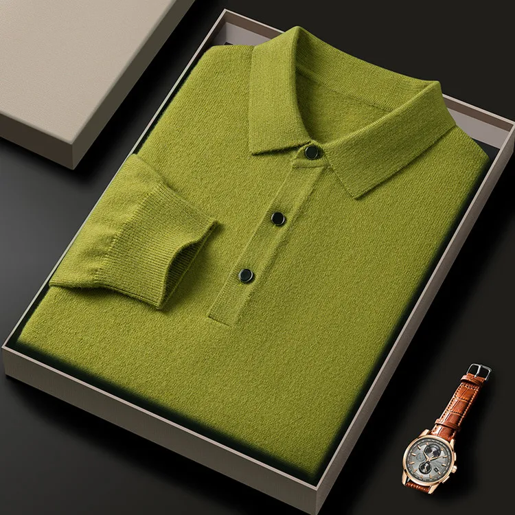 

Loose Commuter Sle Knitted Sweater Simulation Camere ape Autumn Long Sve Men's Faion Ci Life Thiened Wool Blend