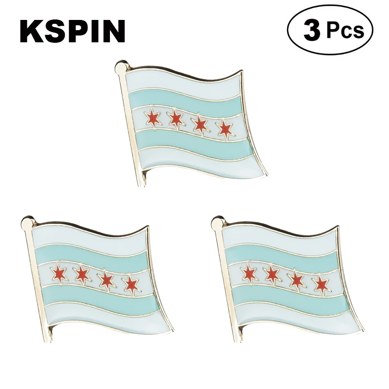 

Chicago Lapel Pin Brooches Pins Flag badge Brooch Badges