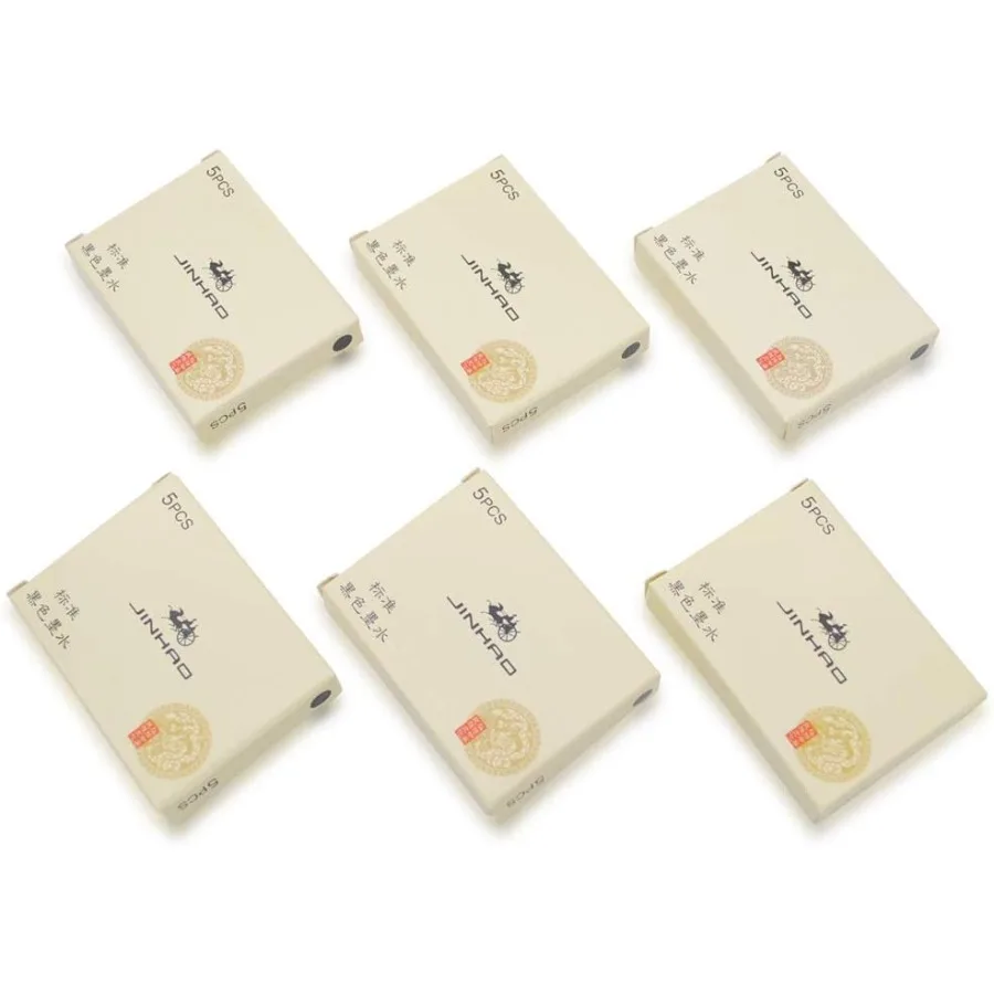 30 قطعة خراطيش حبر JINHAO عبوات أقلام حبر لقلم JINHAO وBaoer مقاس قياسي أسود #2