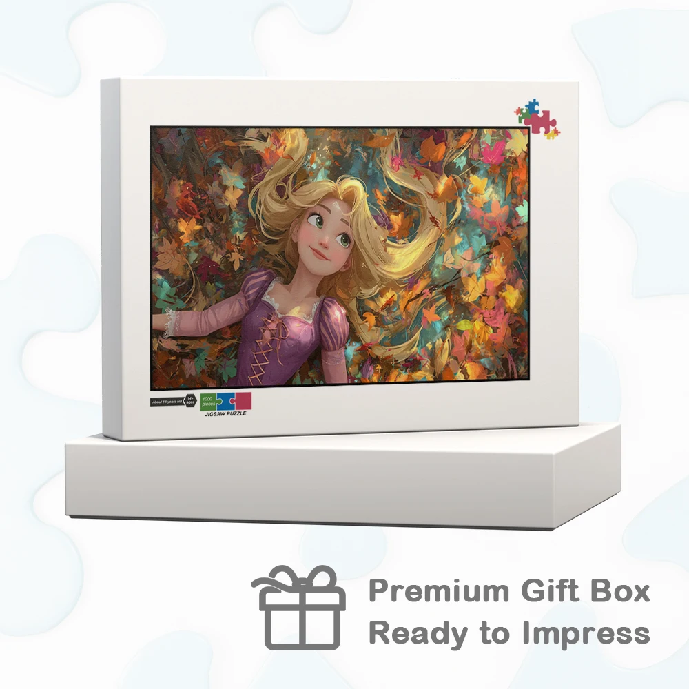 Rapunzel Autumn Breeze Unique Design Puzzle Vibrant Colors Forest Fallen Leaves Jigsaw Puzzles DIY Family Game Educational Toys