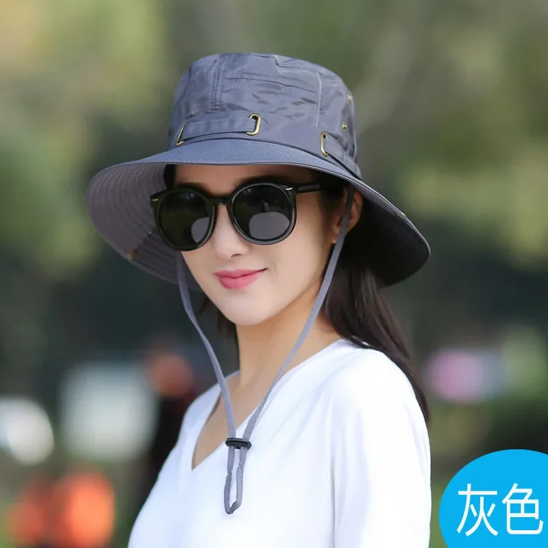 Unisex Summer Sunscreen Wide Brim Bucket Hats Women UV Protection Waterproof Panama Caps Hunting Sun Fisherman Hat for Mens Bob