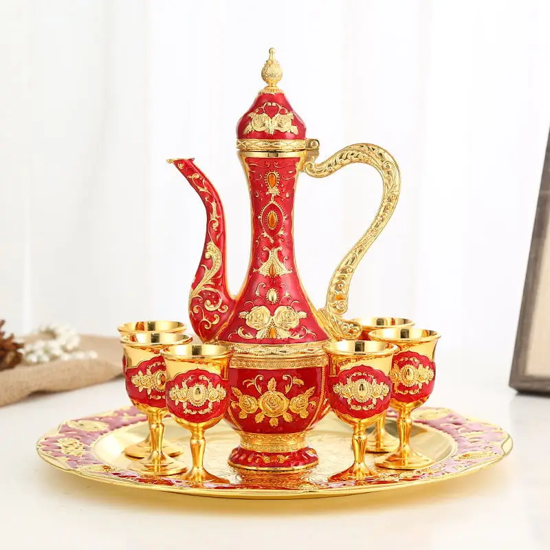 Popular new metal Baijiu wine set Catering bar set Creative tin alloy high-end gift Household wine set