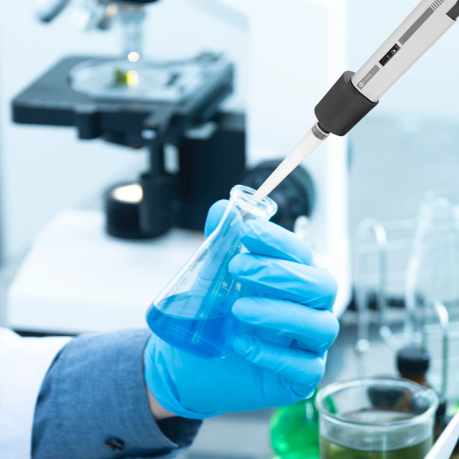 

Lightweight Ergonomic 0.5Μl-10Ml Single Channel Adjustable Pipette Digital Display Transfer Mechanical Pipettor Easy Calibration