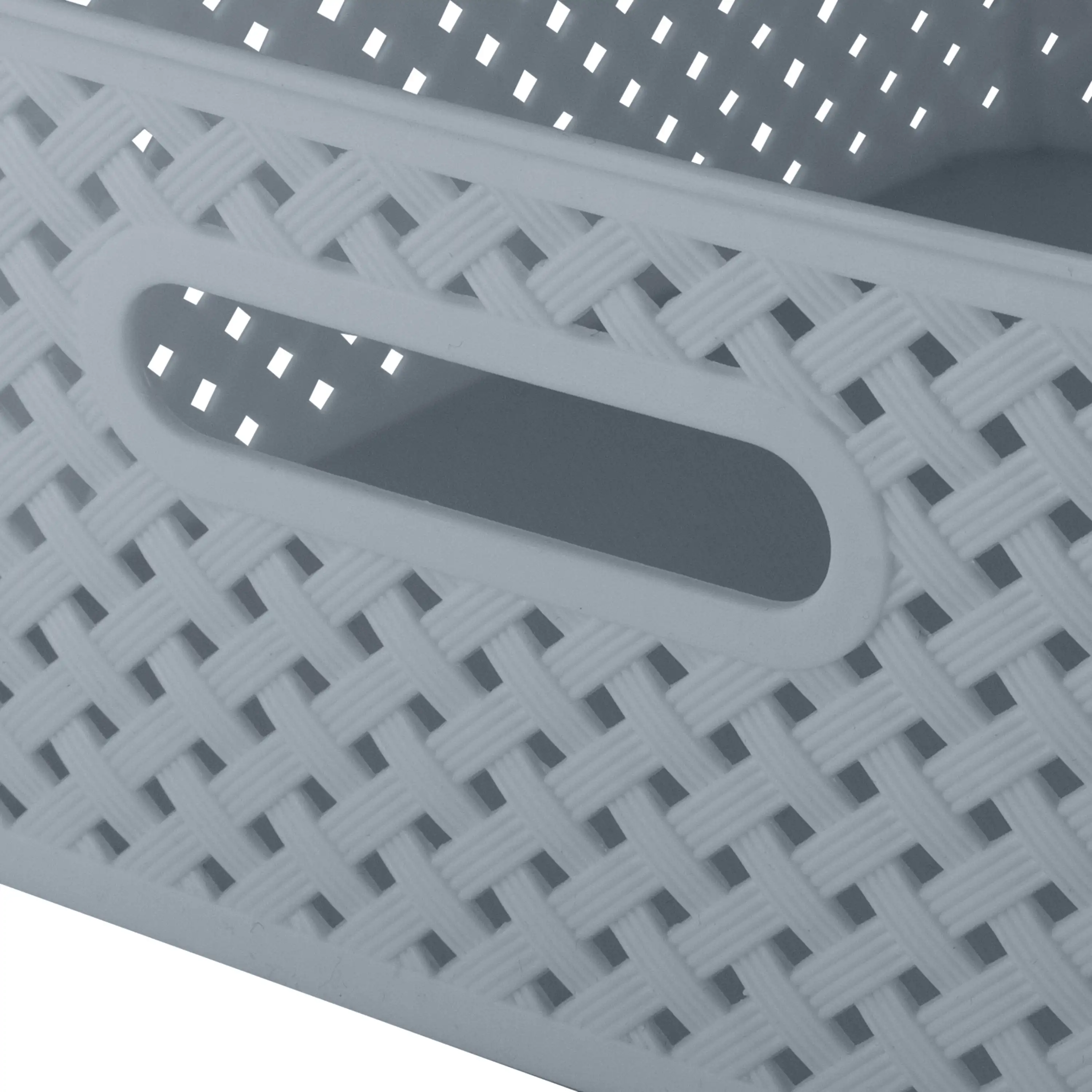 2 Pack Medium Resin Wicker Storage Bin in Grey