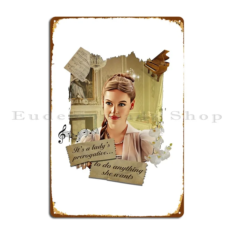 Francesca Bridgerton Portrait Netflix Metal Sign Rusty Garage Design Character Living Room Tin Sign Poster