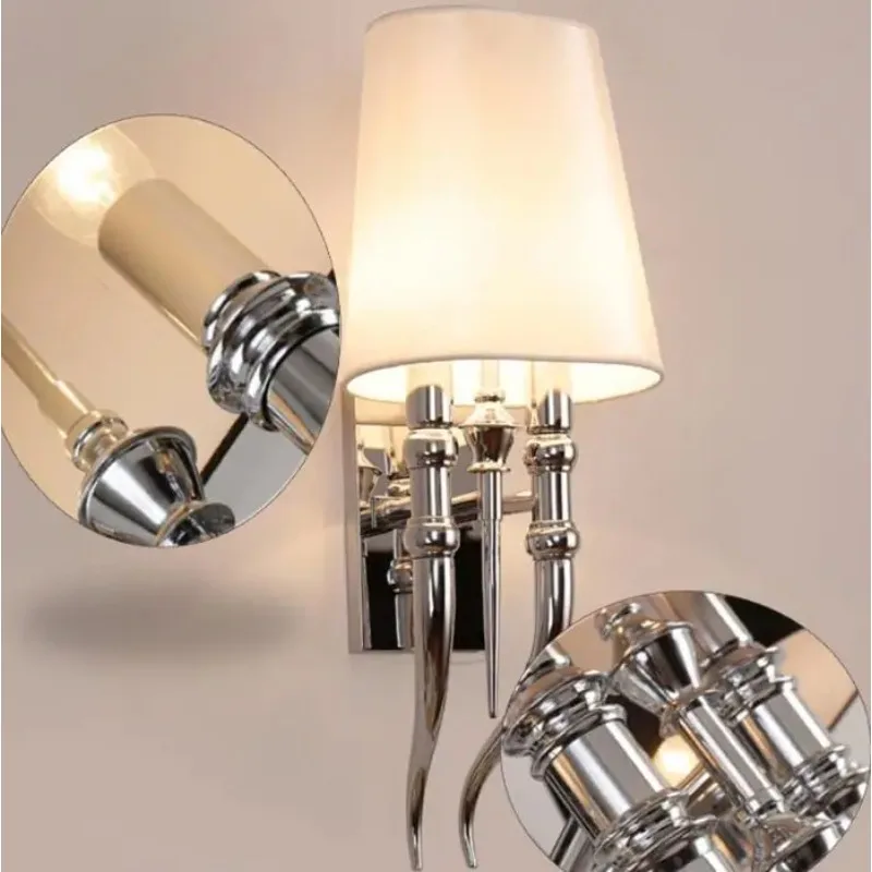 Creative led wall lamp hotels Modern Iron wall lamps Dining Living room bedroom double head AC85-265V Light fixtures