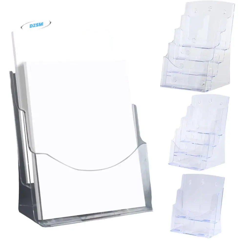 

A4/A5/A6 Clear Flyers Display Stand 2/3/4 Layers Wall Mount Brochure Holder Space Saving Reusable Desktop Document Rack