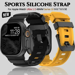 Trail Silicone Strap for Apple Watch Ultra 2 49mm Band Series 10 9 8 7 46mm 45mm Sport Breathable Bracelet iWatch 6 5 4 SE 44mm