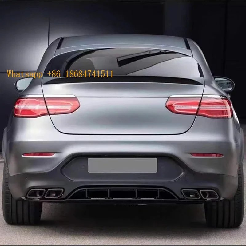 2016-2019y GLC X253 Upgrade to 2020y GLC63 Coupe Car Rear Bumpers Sp Diffuser Exhaust Tips   GLC Class
