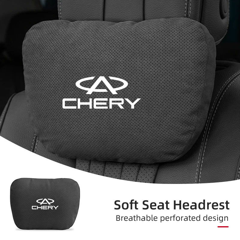 

Suede Leather Car Neck Pillow Auto Seat Headrest Cushion For Chery Tiggo 5 2 3 7 PRO 8 5X IQ QQ Fulwin Face Arrizo A1 A3 A5