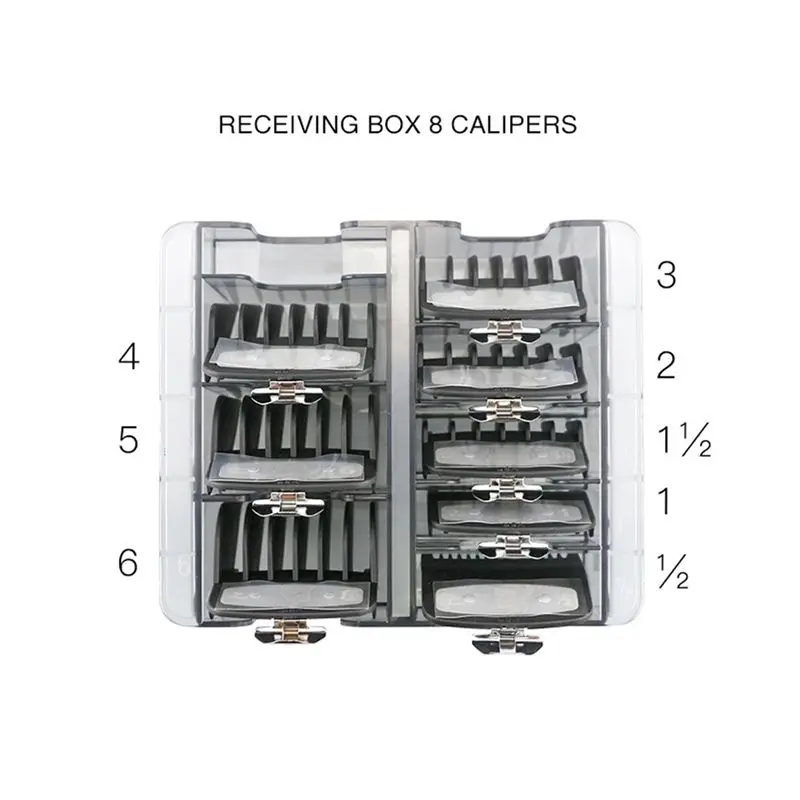 A94E-3X Grid Base Storage Box For 8Pcs Hair Clipper Trimmer Limit Comb Guide Comb Barber Tool For Wahl Guide Combs