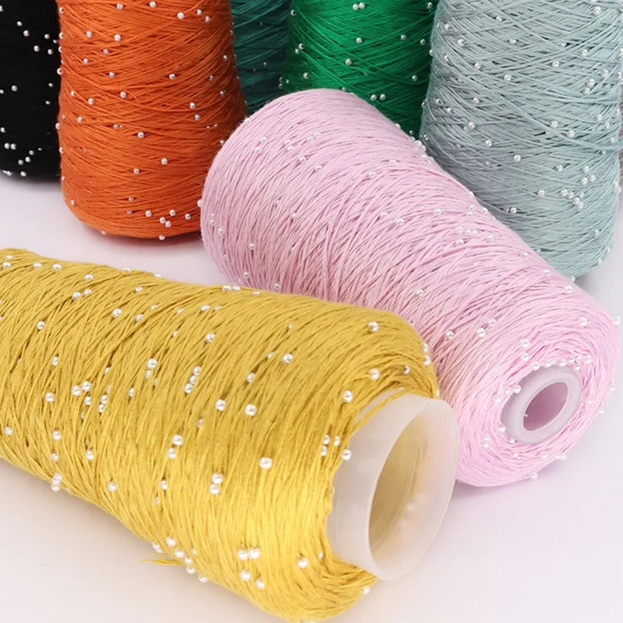 330g Pearl Silk Cotton Thread, Hand Woven Pure Cotton Fine Wool Thread, DIY Crochet Hand Woven Knitting Wool Blanket