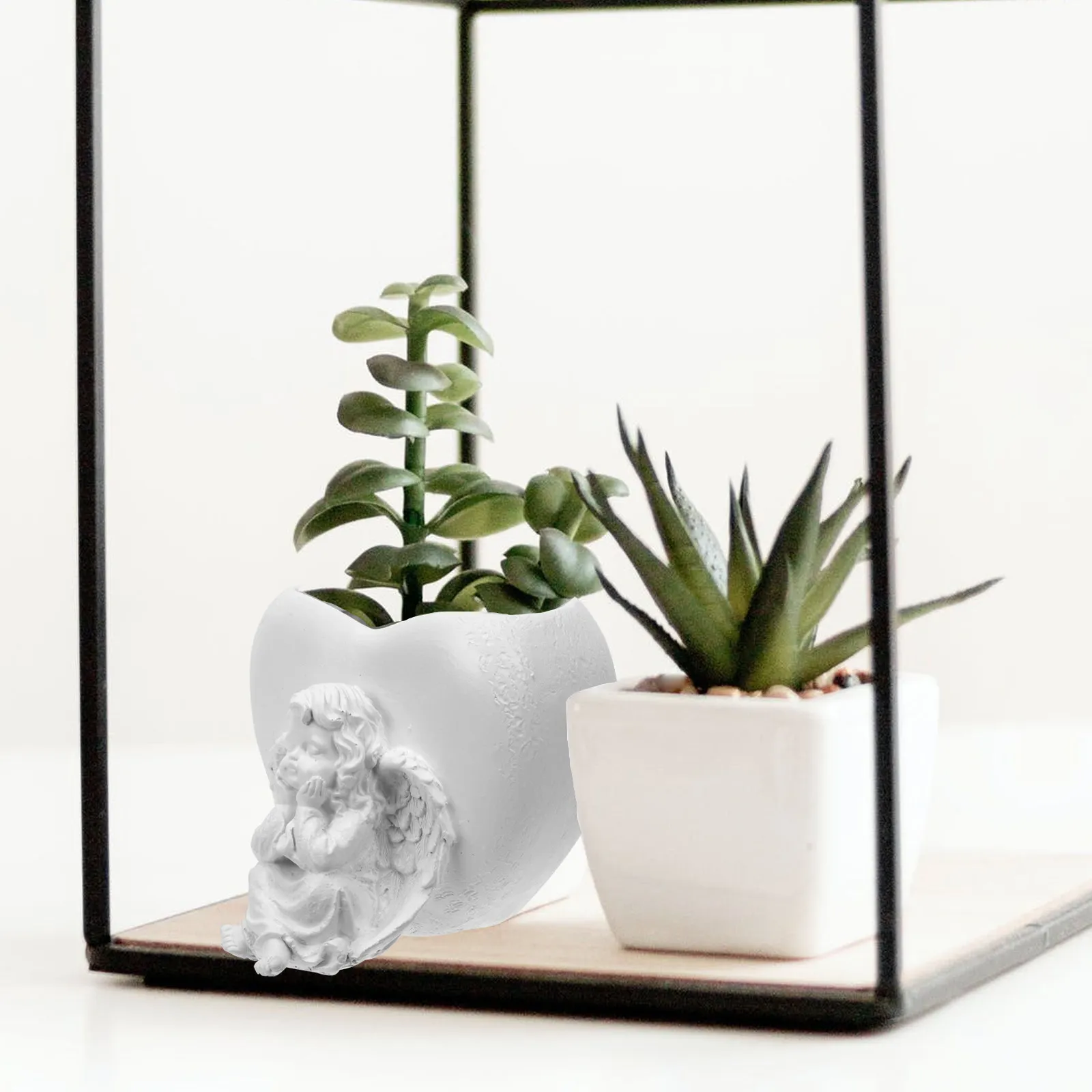 

1 шт. креативный цветочный горшок в форме ангела из смолы, контейнер для растений, для суккулентов, для декора дома и улицы