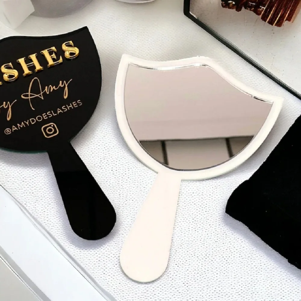 Personalised Eyelash Technician Prop mirror Handheld Mirror Social Media Prop salon decor,beauty room,eyelash business logo